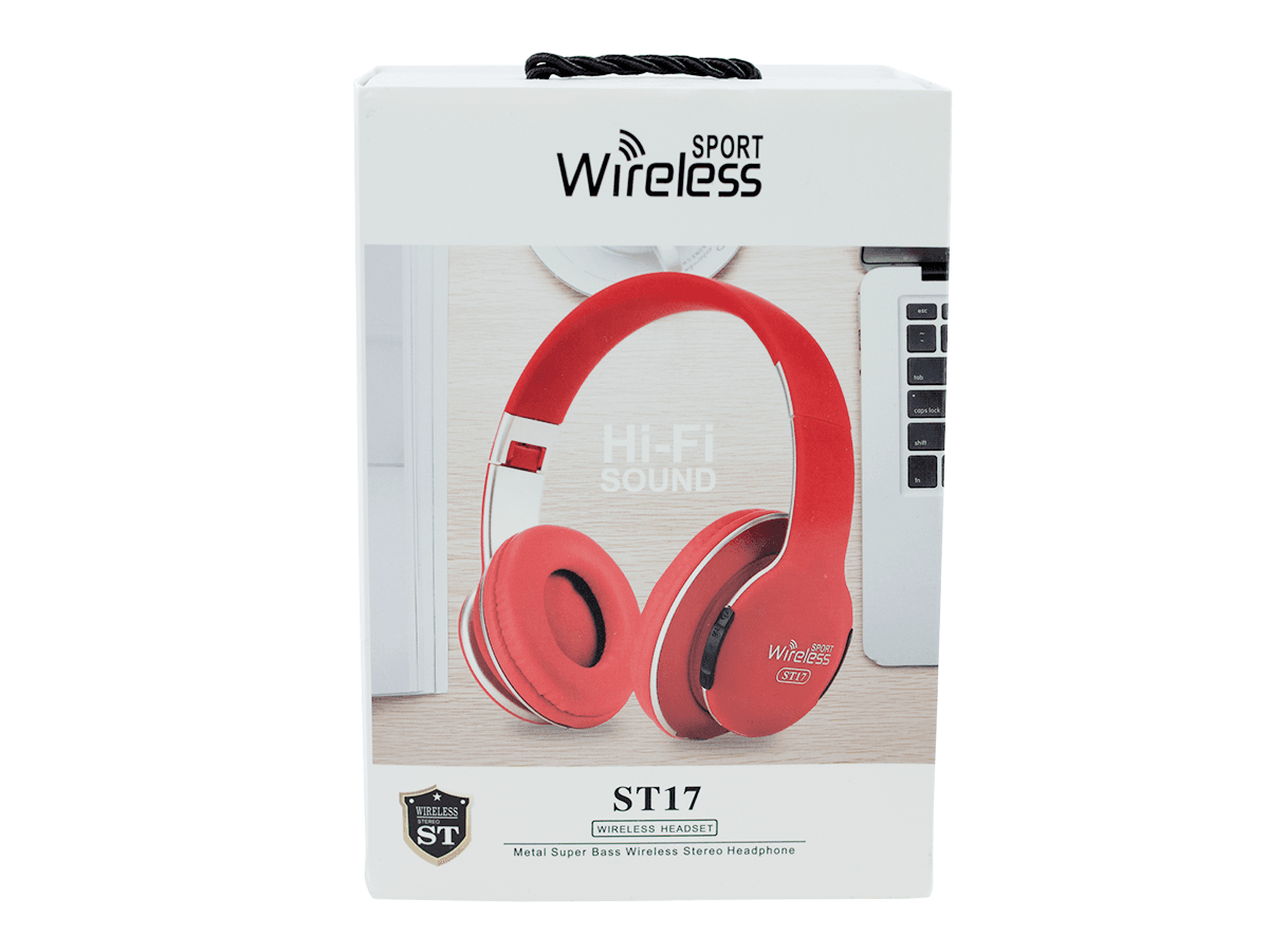 Słuchawki bezprzewodowe Bluetooth Headset ST17 czerwone (blister)