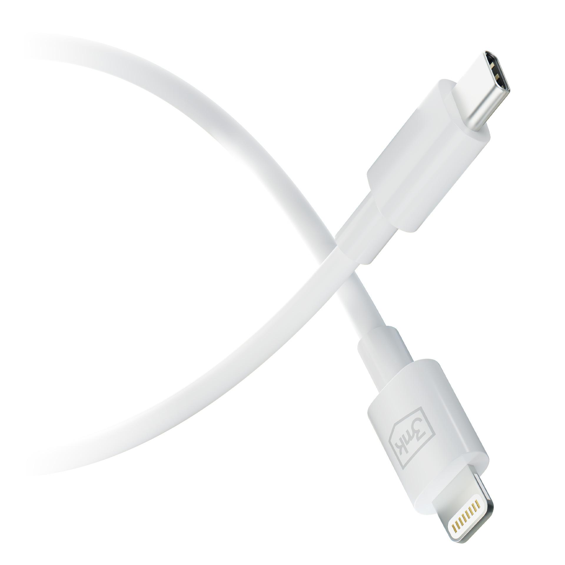 3mk Kabel Hyper Cable USB-C do Lightning 20W 1.2m biały