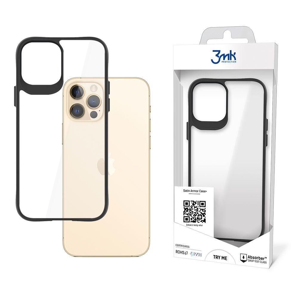 Nakładka Etui 3mk Satin Armor Case+ (czarna ramka) - iPhone 12 Pro Max