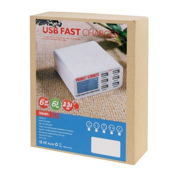 Ładowarka USB Charger 6xUSB 6A
