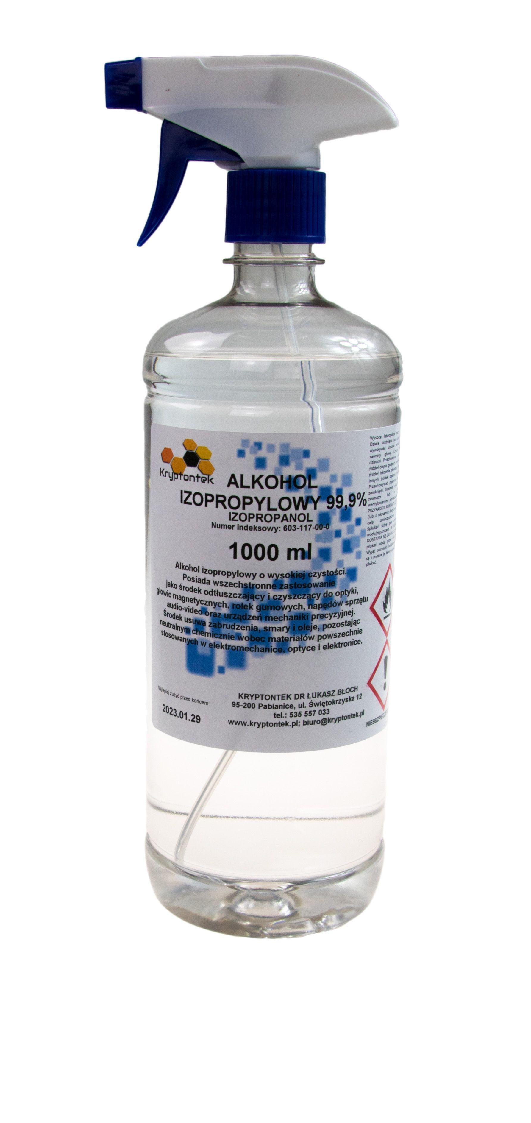 Alkohol izopropylowy 99,9% 1000ml ze spryskiwaczem