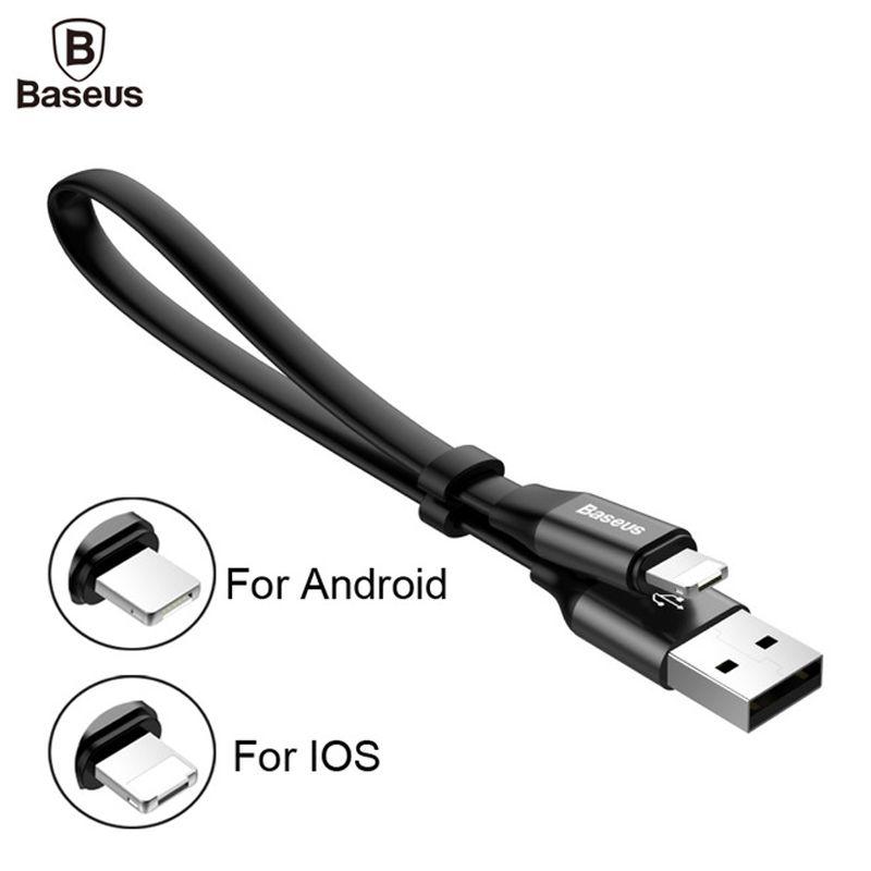 Uniwersalny kabel USB Baseus 2w1 Lighting / Micro USB 23cm (Android/iOS) czarny (CALMBJ-01)