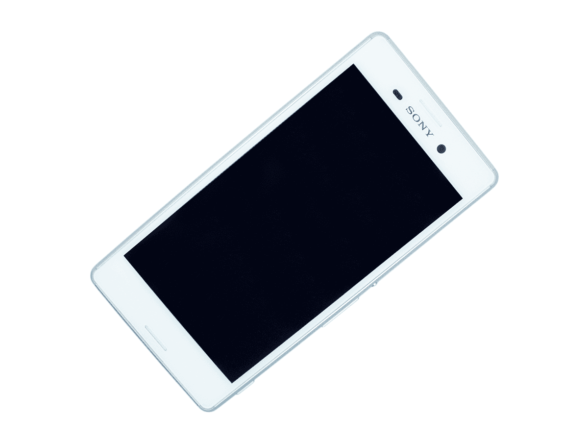 Wyświetlacz LCD + ekran dotykowy Sony Xperia M4 Aqua biały + srebrna ramka (demontaż) oryginalny