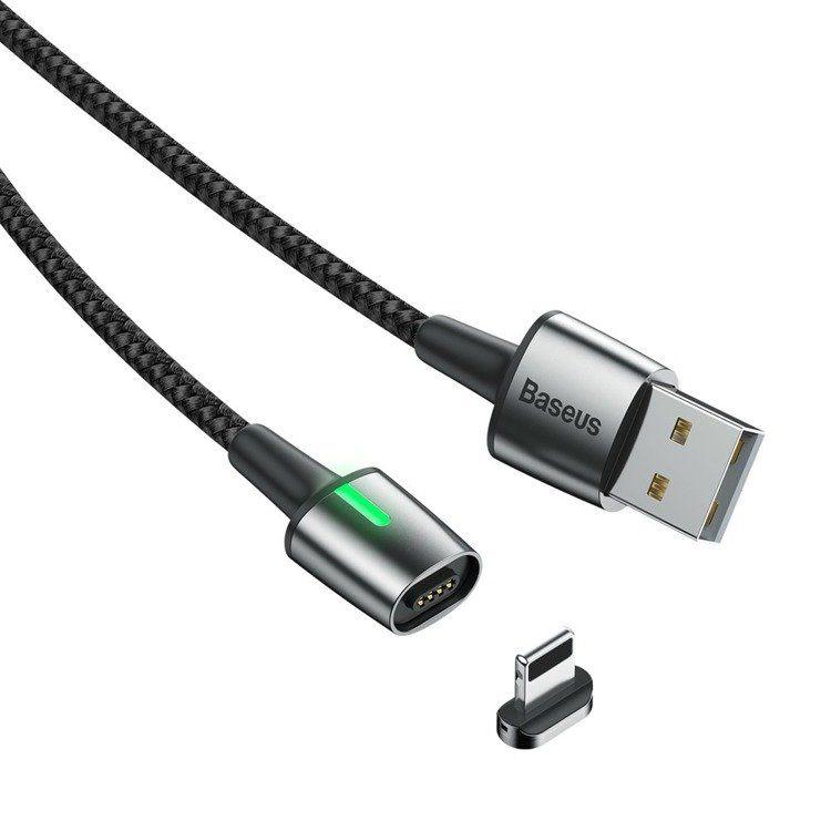 Baseus Zinc magnetyczny kabel USB / Lightning 1m 2.4A czarny (CALXC-A01)