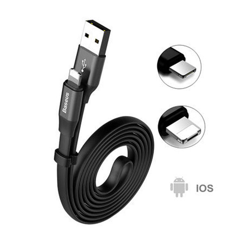 Kabel USB Baseus 2w1 (Android/iOS) 1,2m czarny