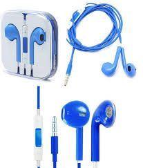 Słuchawki przewodowe iPhone 5/5G/5S/5C/6G niebieskie (blister)