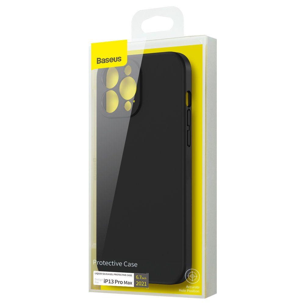 Baseus Liquid Gel Case silikonowe etui pokrowiec do iPhone 13 Pro Max czarny (ARYT000201)