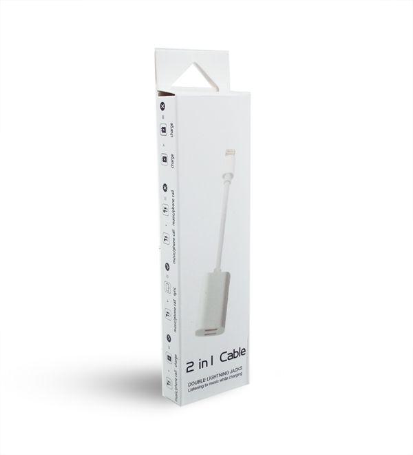 Adapter Iphone biały 2x LIGHTNING ( przejściówka - rozdzielacz )
