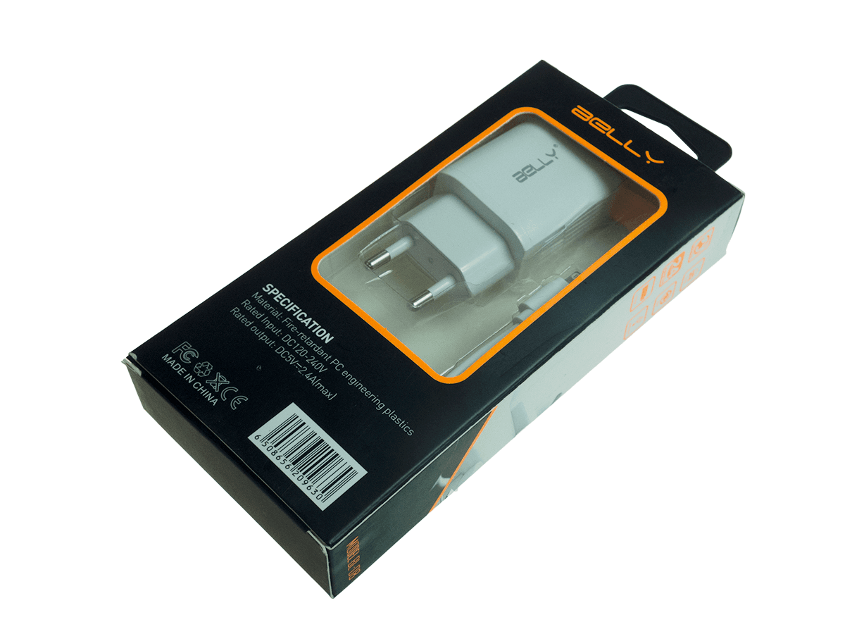 Ładowarka sieciowa adapter + kabel iPhone lightning Belly BL-08 2xUSB 2,4A
