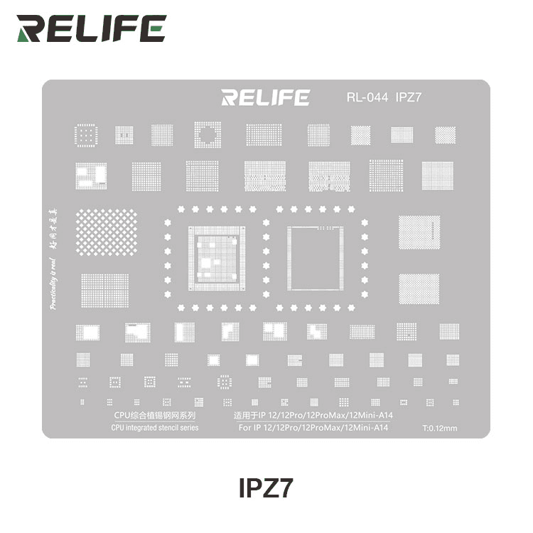 Szablon do naprawy układów IC BGA iPhone 12 / 12 Pro / 12 Pro Max/ 12 Mini RELIFE RL-044 IPZ7