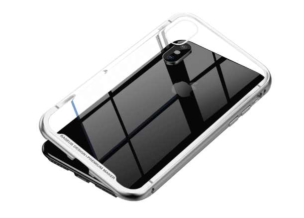 Etui tylne z magnetyczną ramką 360 iPhone X / XS srebrny Baseus ( WIAPIPHX-CS0S )