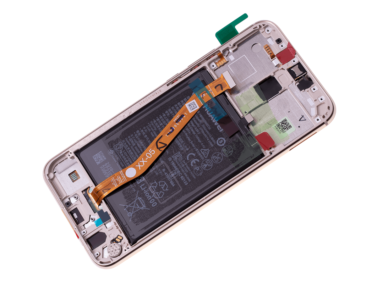 Oryginalny Wyświetlacz LCD + ekran dotykowy Huawei Mate 20 lite złoty z ramką i baterią