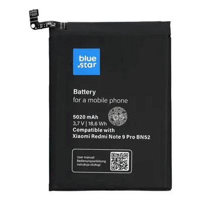 Bateria Blue Star BN52 Xiaomi Redmi Note 9 Pro Litowo-Jonowa 5020 mAh