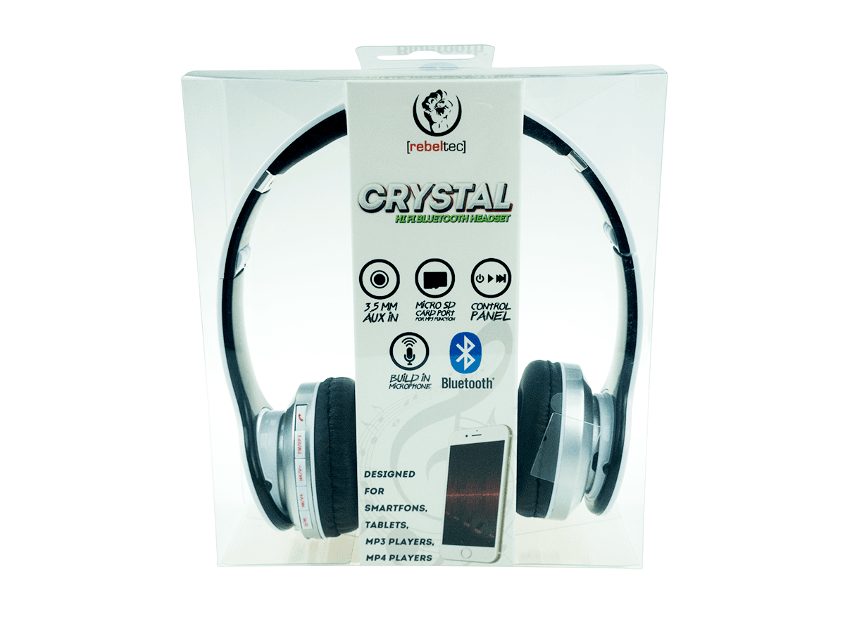 Słuchawki bezprzewodowe Bluetooth rebeltec Crystal białe (blister)