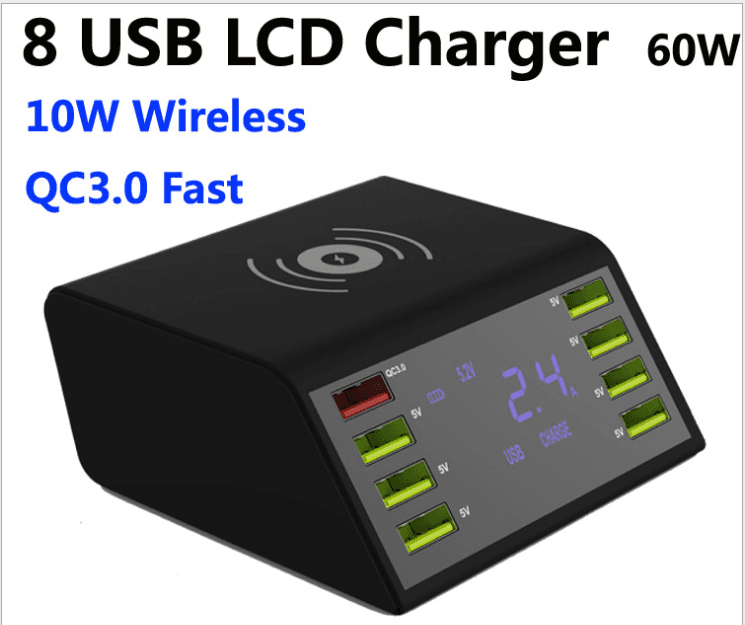 Charger - 8x USB charging station + induction charging