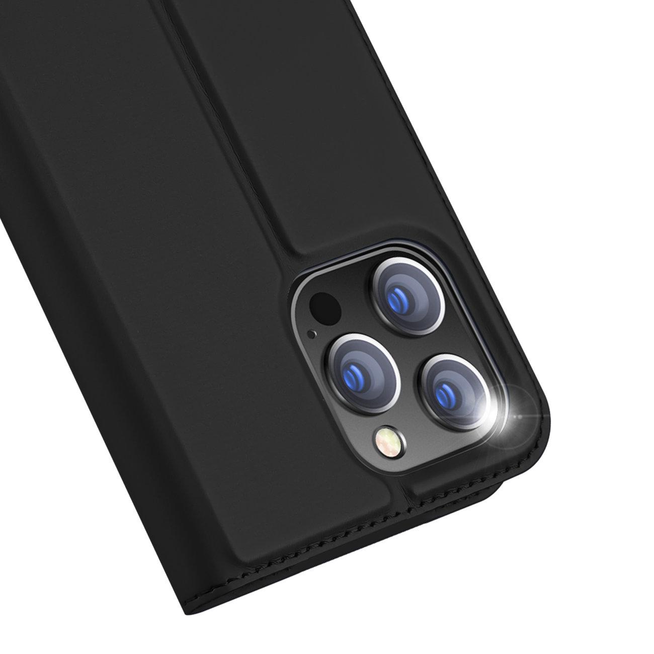 Etui z klapką i portfelem Dux Ducis Skin Pro do iPhone 15 Pro - czarne