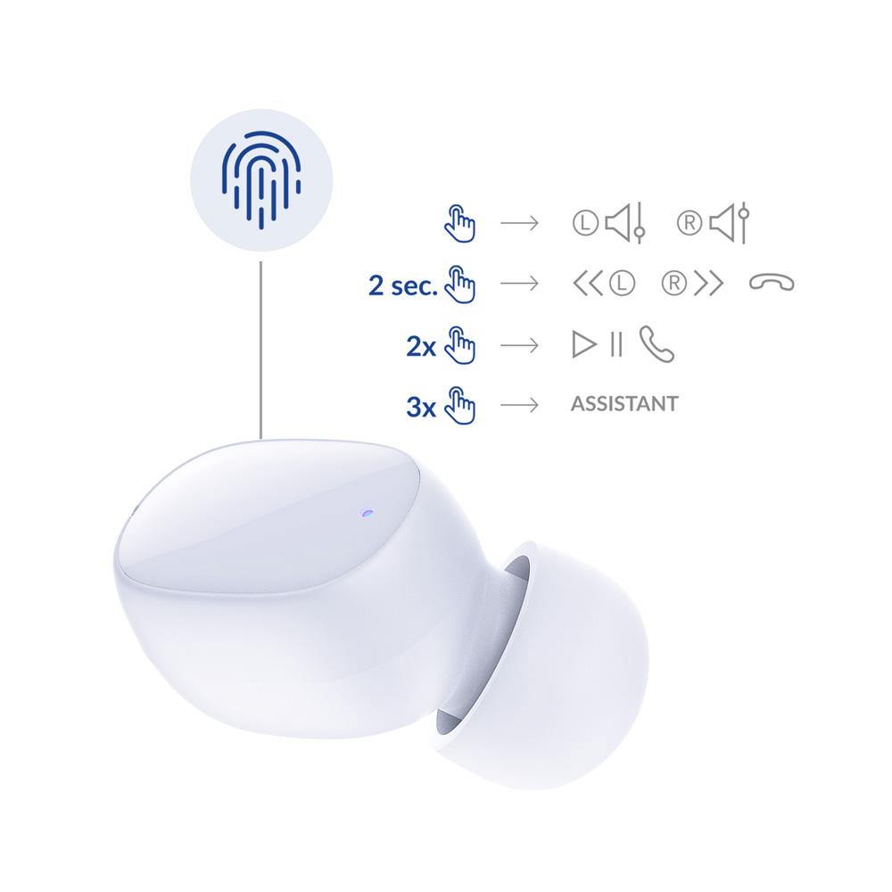 3mk Słuchawki bezprzewodowe - FlowBuds - białe