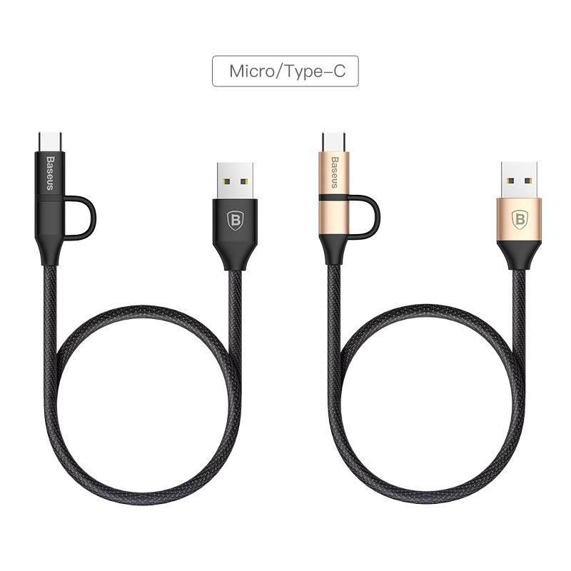 Kabel USB Baseus Yiven 2w1 (micro/type-C) 1m złoty fast charge ( VAMTYW-IV )