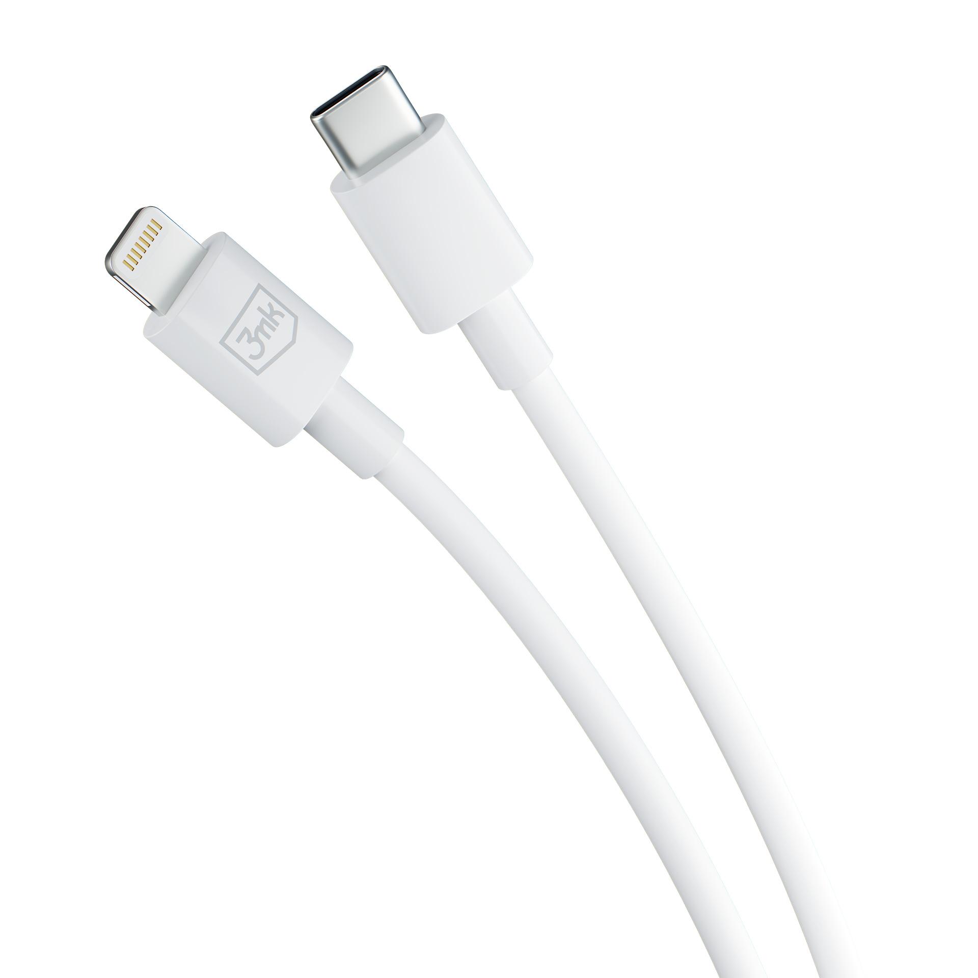 3mk Kabel Hyper Cable USB-C do Lightning 20W 1.2m biały