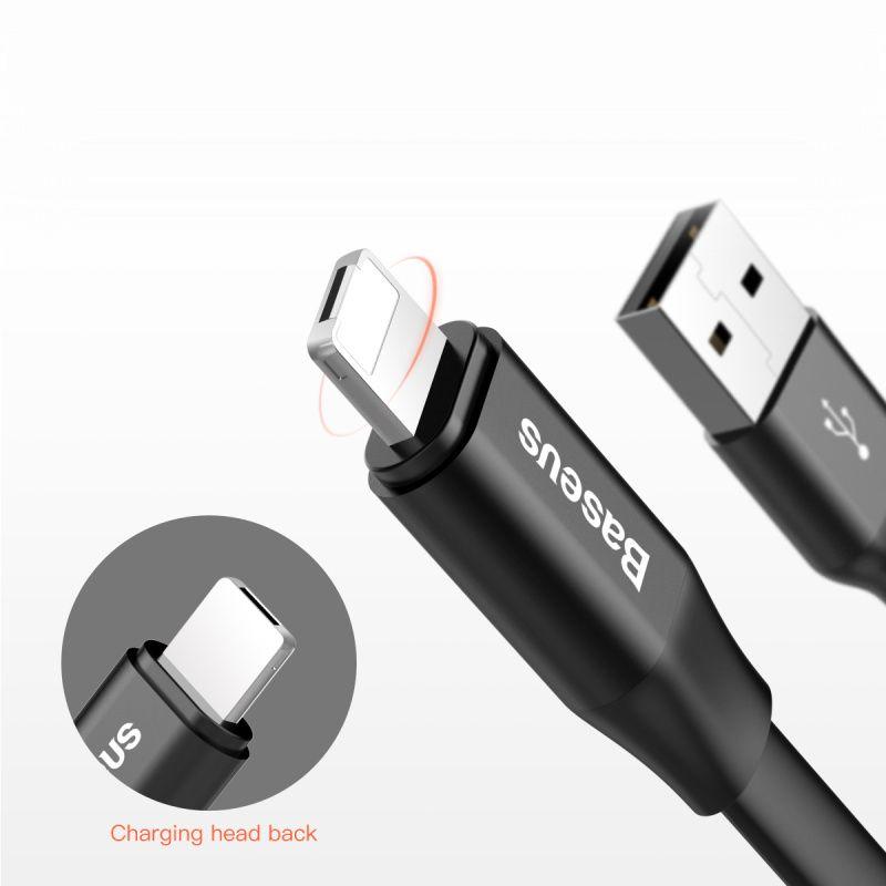 Uniwersalny kabel USB Baseus 2w1 Lighting / Micro USB 23cm (Android/iOS) czarny (CALMBJ-01)