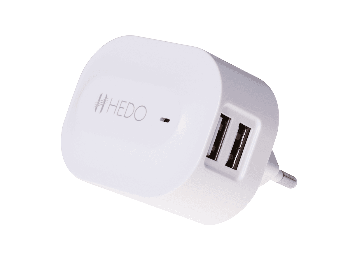 Adapter ładowarka sieciowa USB HEDO 2xUSB 3,4A - biała (oryginalna)