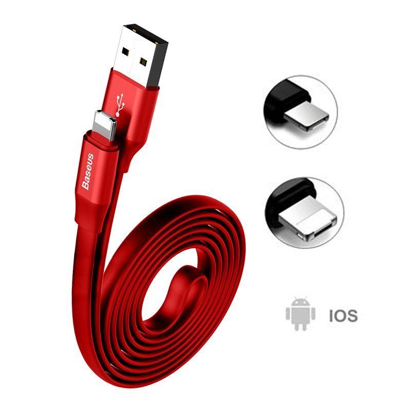 Kabel USB Baseus 2w1 (Android/iOS) 1,2m czerwony ( CALMBJ-A09 )