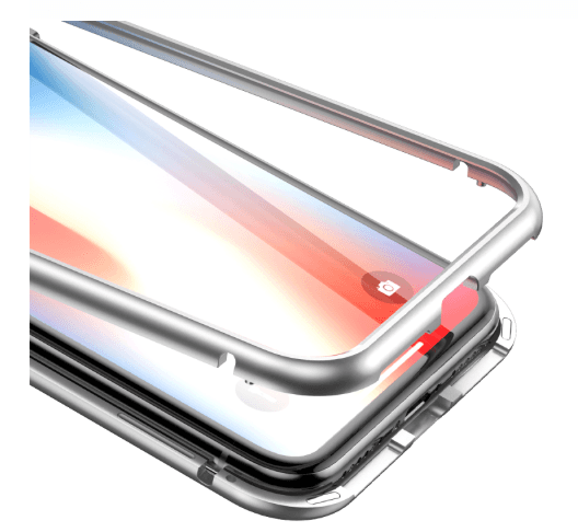 Etui tylne z magnetyczną ramką 360 iPhone X / XS srebrny Baseus ( WIAPIPHX-CS0S )