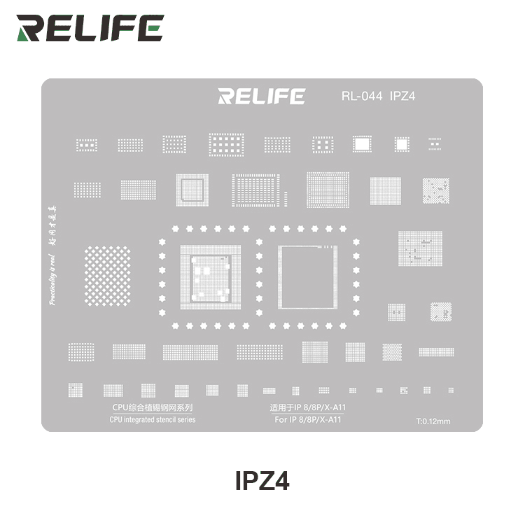 Szablon do naprawy układów IC IPhone 8 / 8 Plus / X RELIFE RL-044 IPZ4