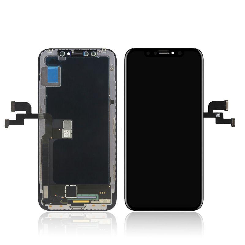 Oryginalny Wyświetlacz LCD + Ekran dotykowy iPhone X (6 bit) czarny (Wymieniona szyba)