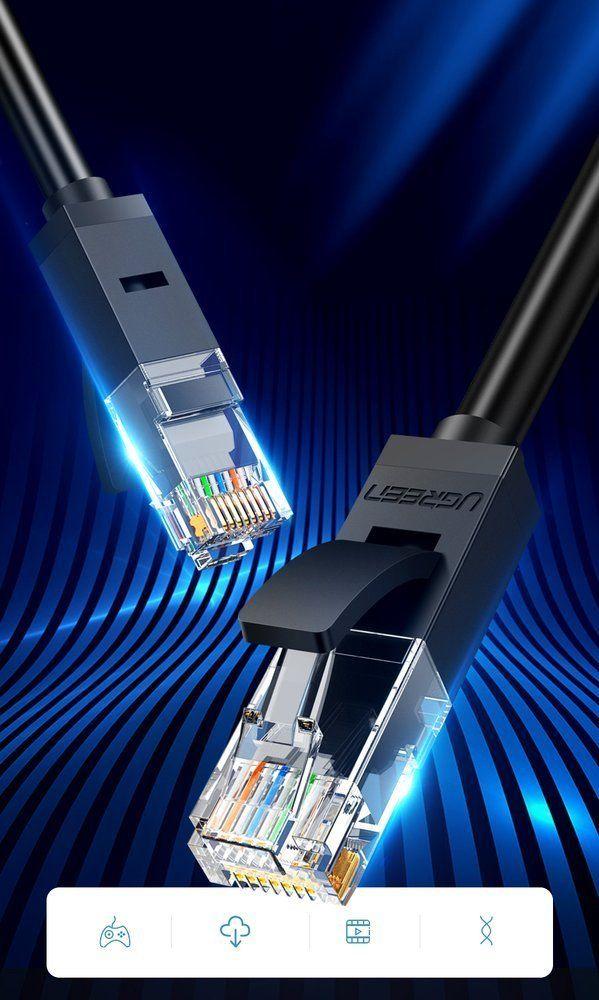 UGREEN kabel przewód internetowy sieciowy Ethernet patchcord RJ45 Cat 6 UTP 1000Mbps 20m czarny