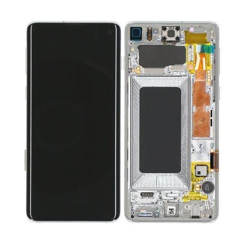 Oryginalny Wyświetlacz LCD + Ekran dotykowy Samsung SM-G973 Galaxy S10 - srebrny
