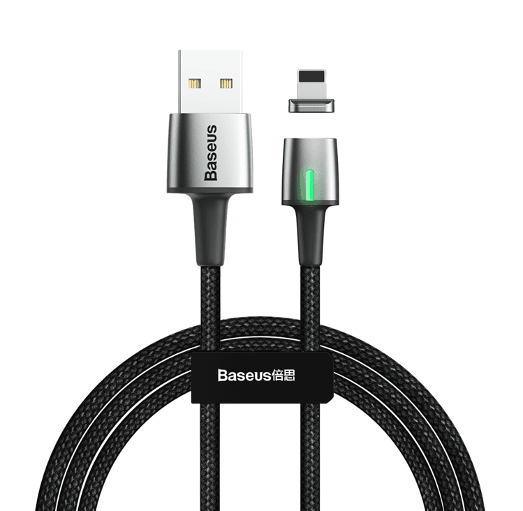 Baseus Zinc magnetyczny kabel USB / Lightning 1m 2.4A czarny (CALXC-A01)
