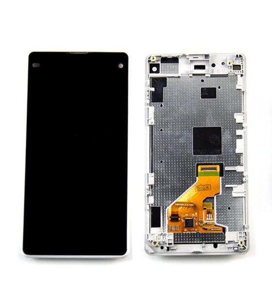 Wyświetlacz LCD + ekran dotykowy Sony Z1 Compact +ramka biały